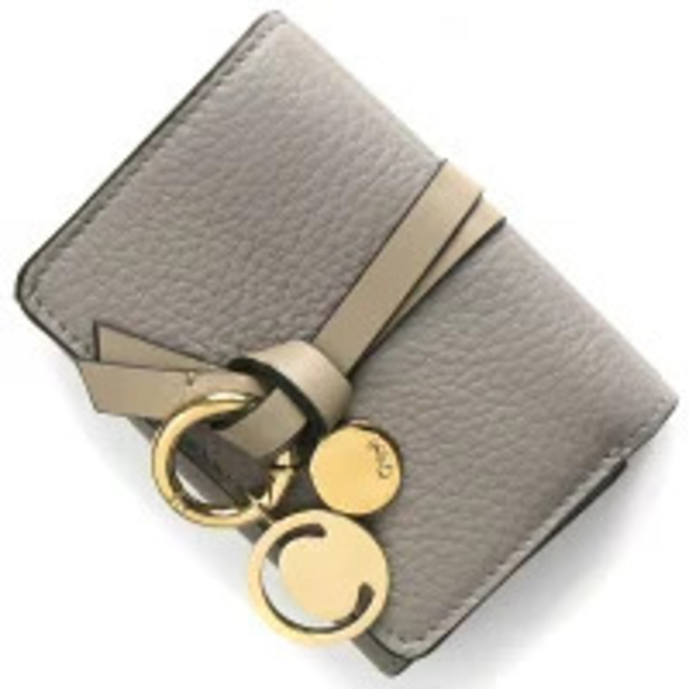 Chloe Tri fold Wallet Alphabet Cashmere Gray